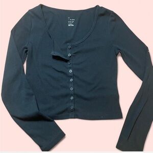 a new day Women's Navy Button-Down Shirt